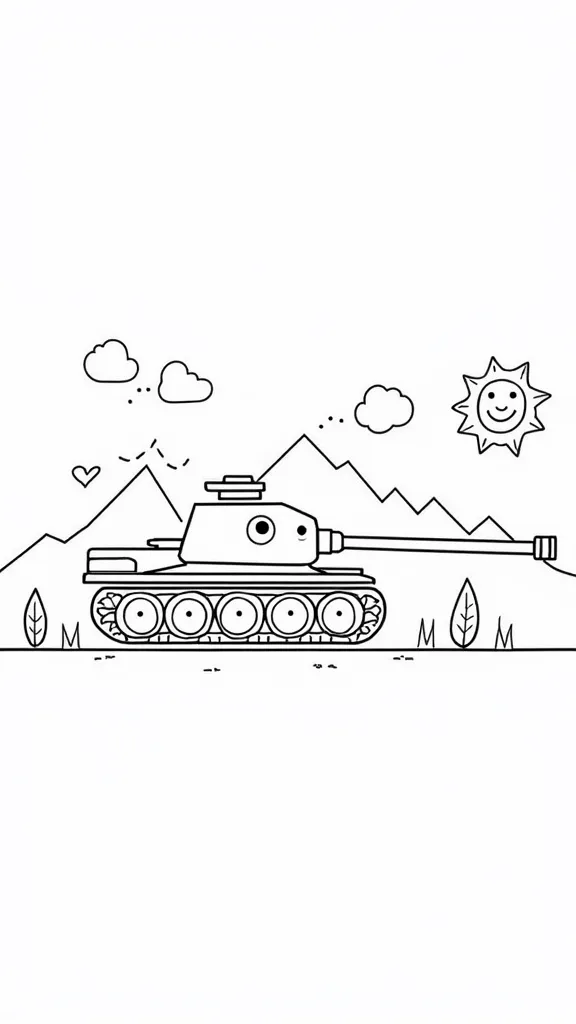 coloring page tank